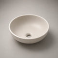 Vasque à poser ronde en céramique blanche mate, Ø 40 × H 14 cm