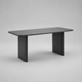 Table à manger rectangulaire en MDF plaqué frêne noir 160 × 80 × 75 cm