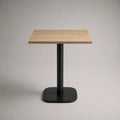Table carrée 2 places en bois et acier noir, 70 × 70 × 75 cm