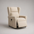 Fauteuil relax manuel inclinable en microfibre polyester beige clair, 76 × 92 × 105 cm